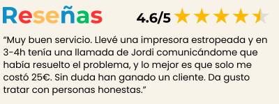 Reseña de reparación de impresoras en Barcelona