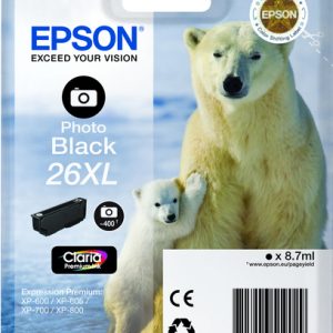 Cartucho de tinta Epson 26 XL (T2631) negro foto original