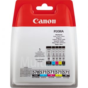 Multipack Canon PGI-570/CLI-571 PGBK/C/M/Y/BK 5 Cartuchos Original