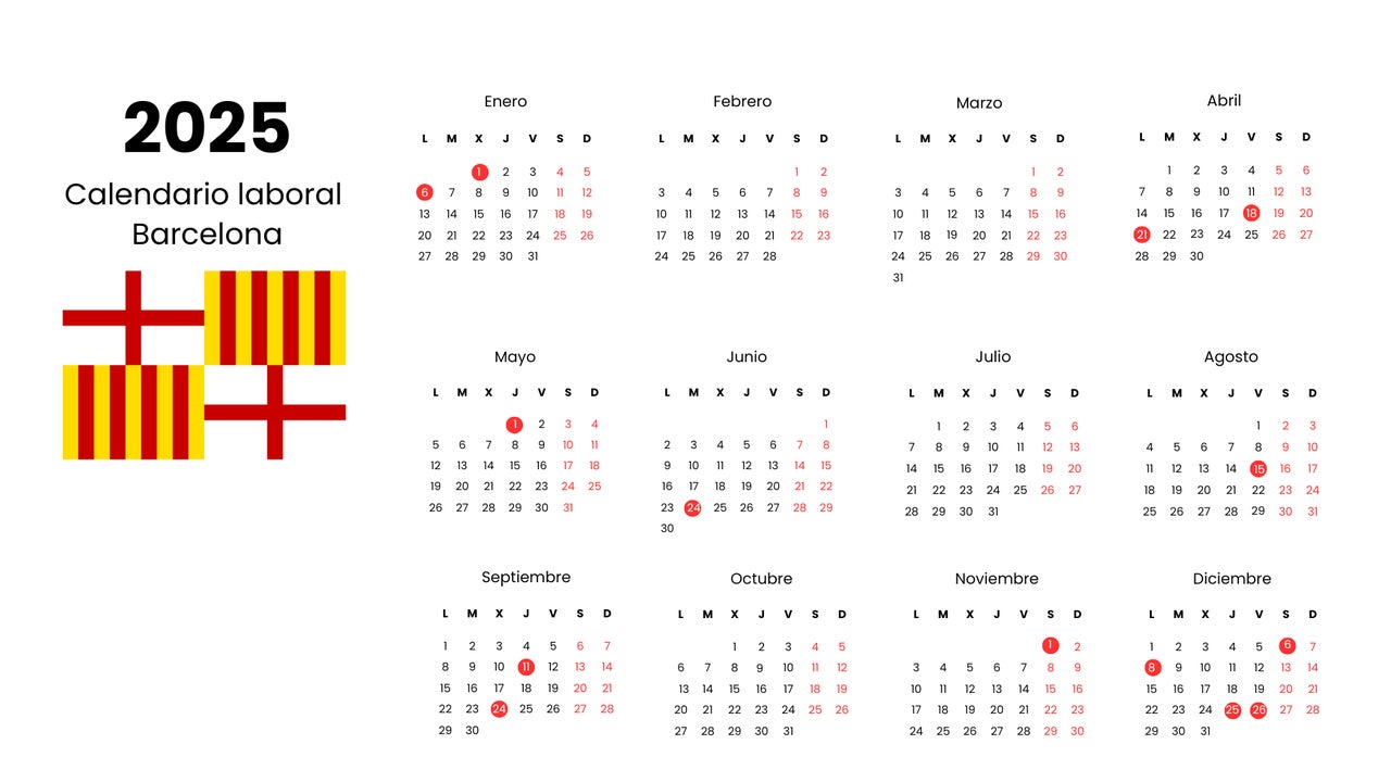 Calendario laboral Barcelonan 2025